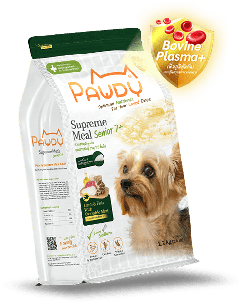 Pawdy Senior 7+ อาหารสุนัขเกรดพรีเมี่ยม สำหรับสุนัขสูงวัย