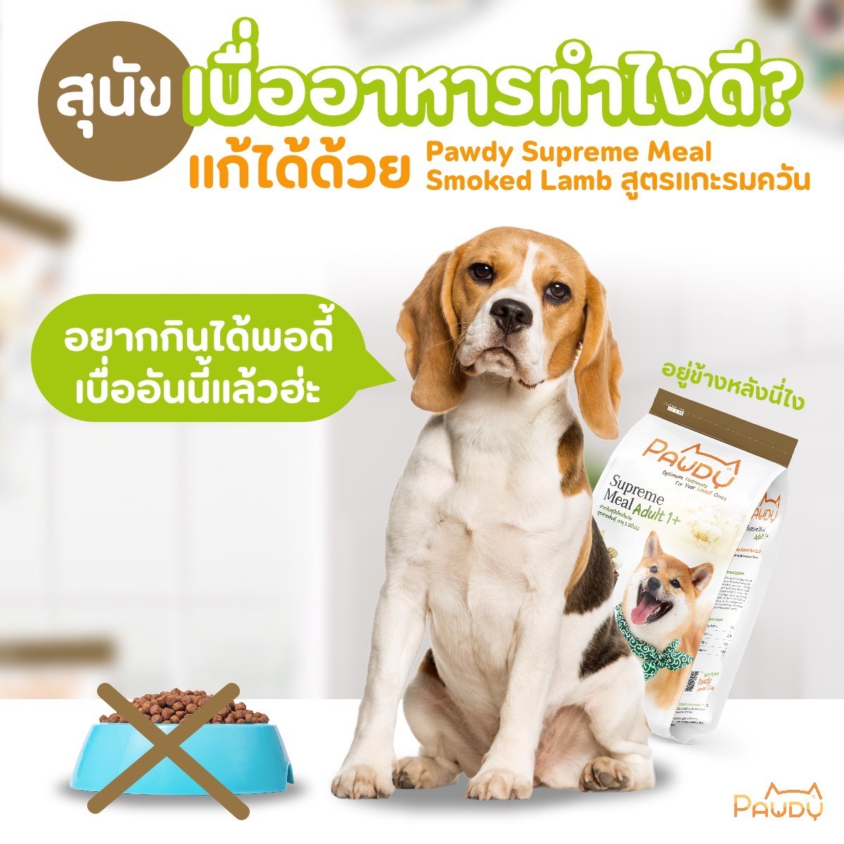 สุนัขเบื่ออาหาร ทำไงดี? แก้ได้ด้วย Pawdy Smoked Lamb สูตรแกะรมควัน