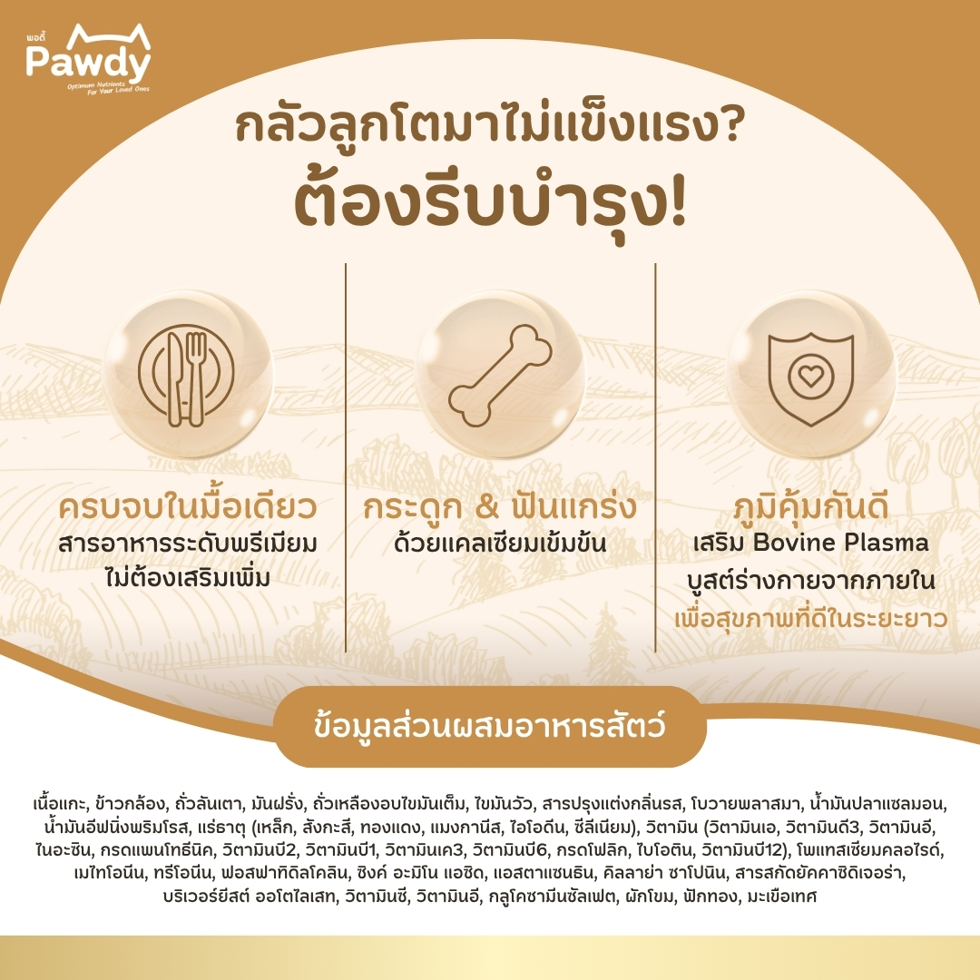 Pawdy อาหารลูกสุนัขเกรดโฮลิสติก ใส่ Astaxanthin AstaReal™ สูตรเนื้อแกะและข้าวกล้อง อายุ 2 เดือน–1 ปี - Image 6